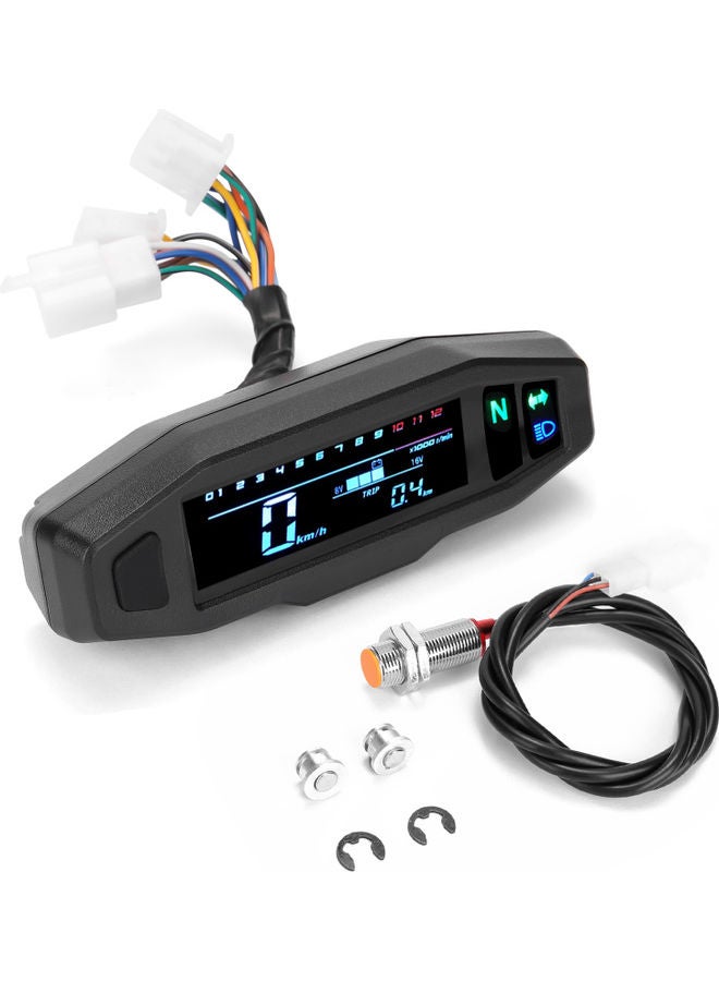 عداد سرعة رقمي صغير للدراجة النارية، بشاشة LCD و يناسب جميع أنواع الدراجات النارية - Image 1