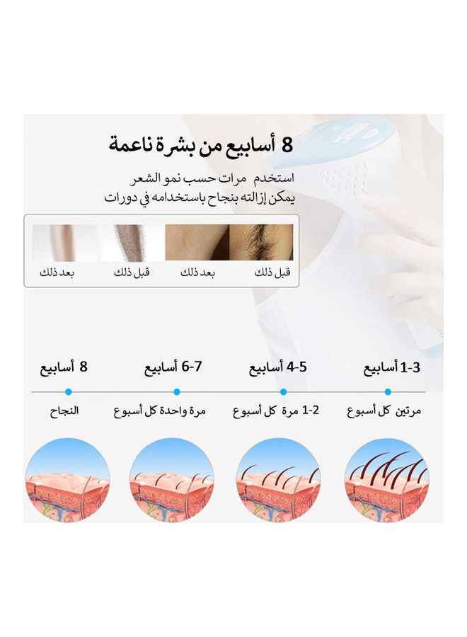 ملاي جهاز إزالة الشعر بتقنية ضوء الليزر النبضي أبيض/ أزرق - Image 5