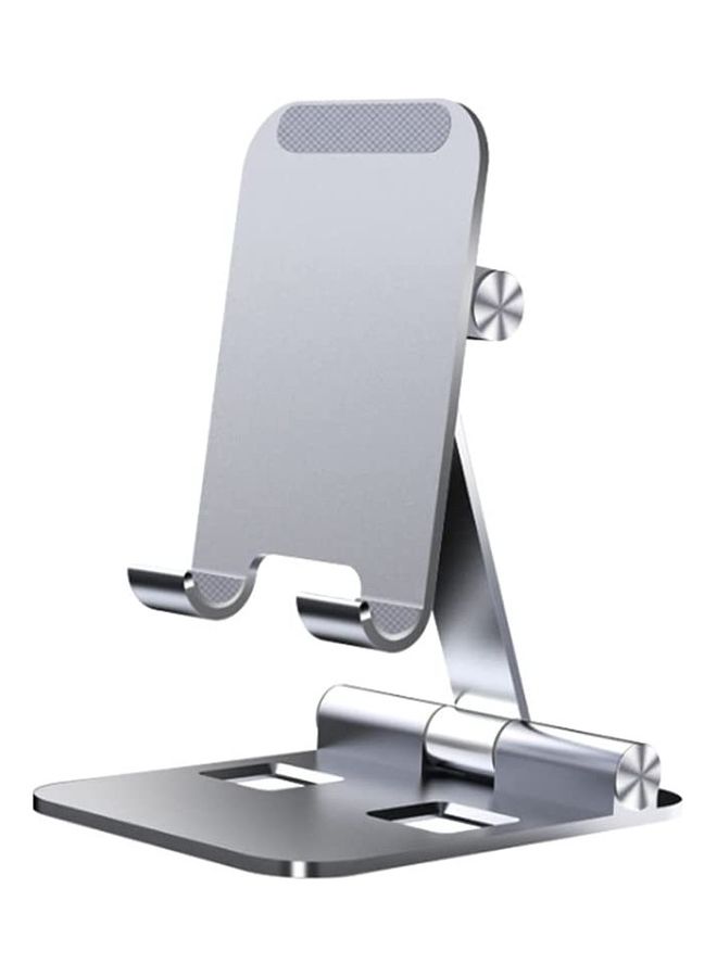 Mobile Stand Phone Holder Compatible With Apple iPhone 12, iPad And Samsung Note 20 Silver - Image 1