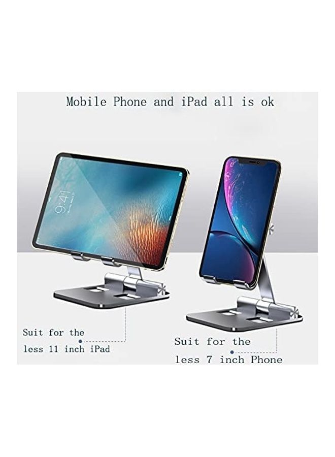 Mobile Stand Phone Holder Compatible With Apple iPhone 12, iPad And Samsung Note 20 Silver - Image 2