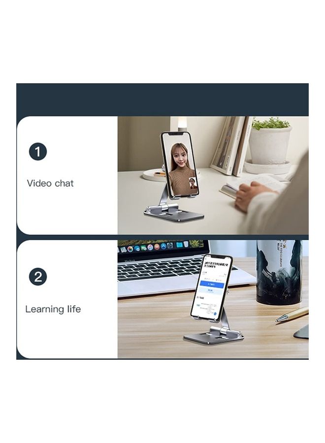 Mobile Stand Phone Holder Compatible With Apple iPhone 12, iPad And Samsung Note 20 Silver - Image 3