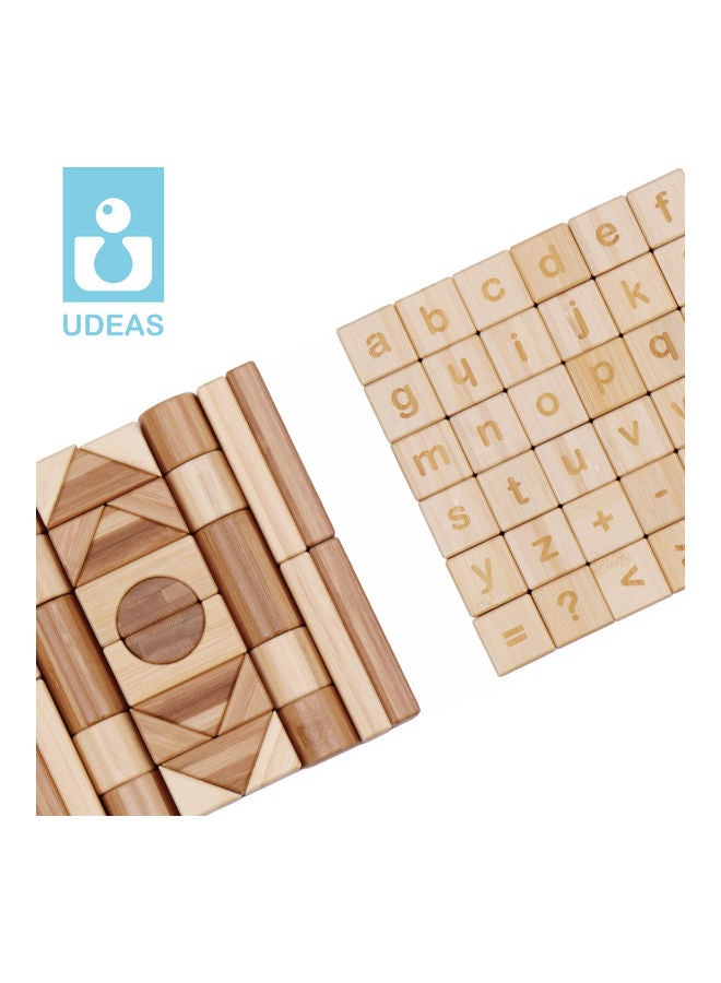 UDEAS 80-Piece Bamboo Building And Spelling Blocks One Size - Image 4