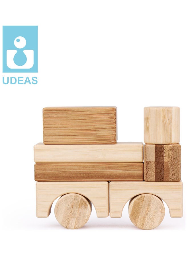 UDEAS 80-Piece Bamboo Building And Spelling Blocks One Size - Image 1