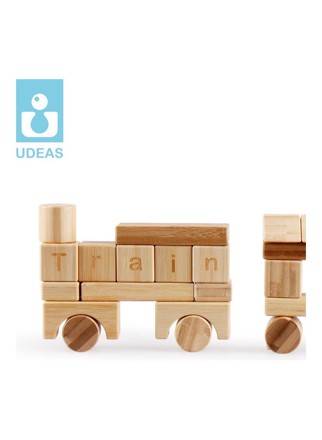 UDEAS 80-Piece Bamboo Building And Spelling Blocks One Size - Image 5