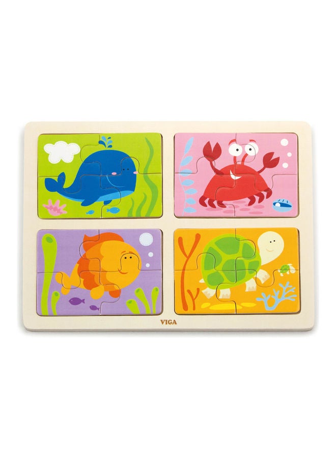 Viga 4-In-1 Wooden Puzzle Set - Image 1