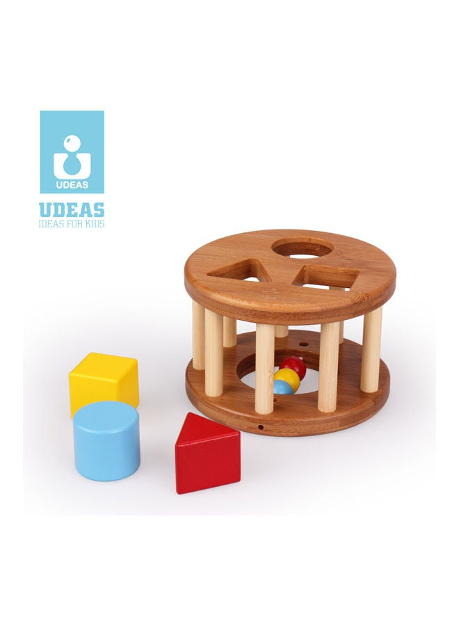 UDEAS Bamboo Wood Shape Sorter Toy Rattle One Size - Image 1
