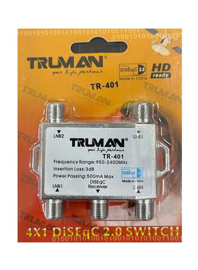 TRUMAN 4 In 1 HD DiSEqC Switch TR-401 Silver  - Image 2