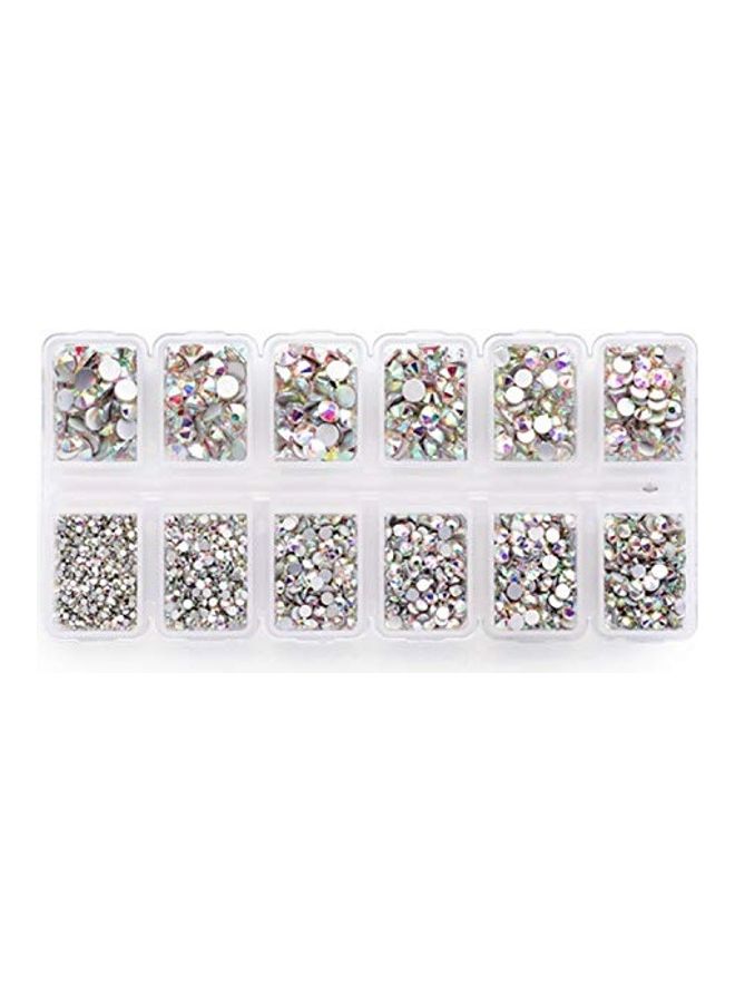 مجموعة أحجار راين كريستالية لتزيين الأظافر مكونة من 1800 قطعة متعدد الألوان - Image 1