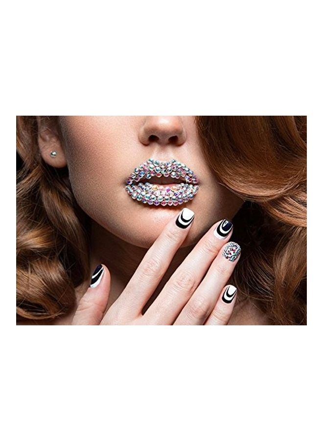 مجموعة أحجار راين كريستالية لتزيين الأظافر مكونة من 1800 قطعة متعدد الألوان - Image 5