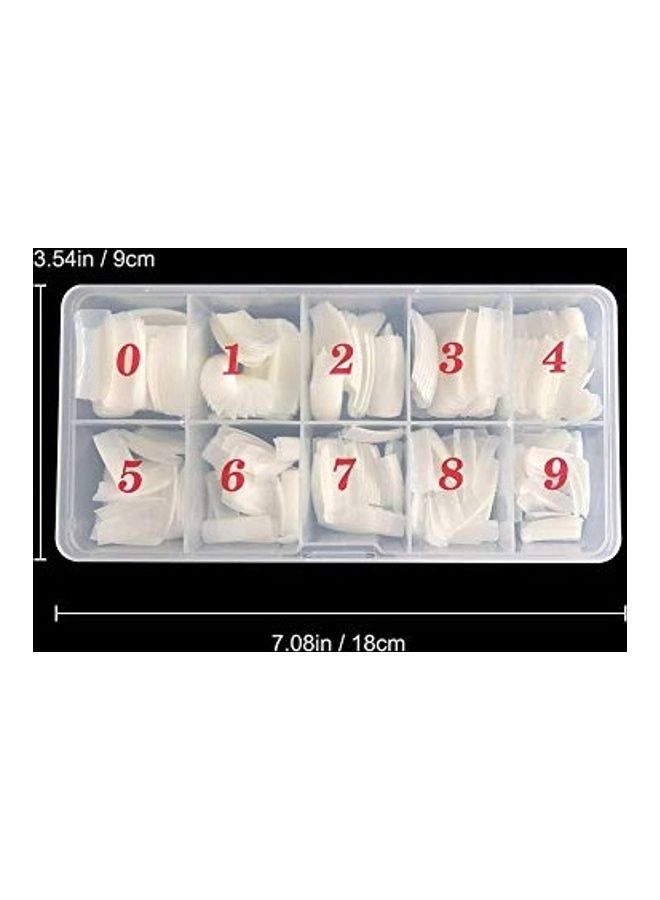 مجموعة أظافر اصطناعية لاصقة مصنوعة من الأكريليك بنمط فرنسي - مكونة من 500 قطعة شفافة - Image 2