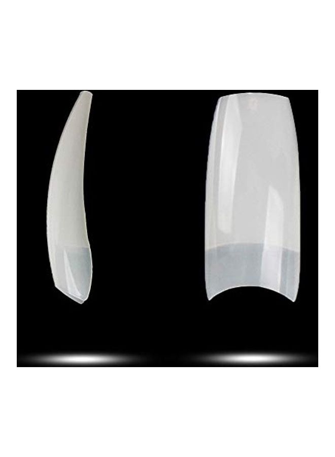 مجموعة أظافر اصطناعية لاصقة مصنوعة من الأكريليك بنمط فرنسي - مكونة من 500 قطعة شفافة - Image 4