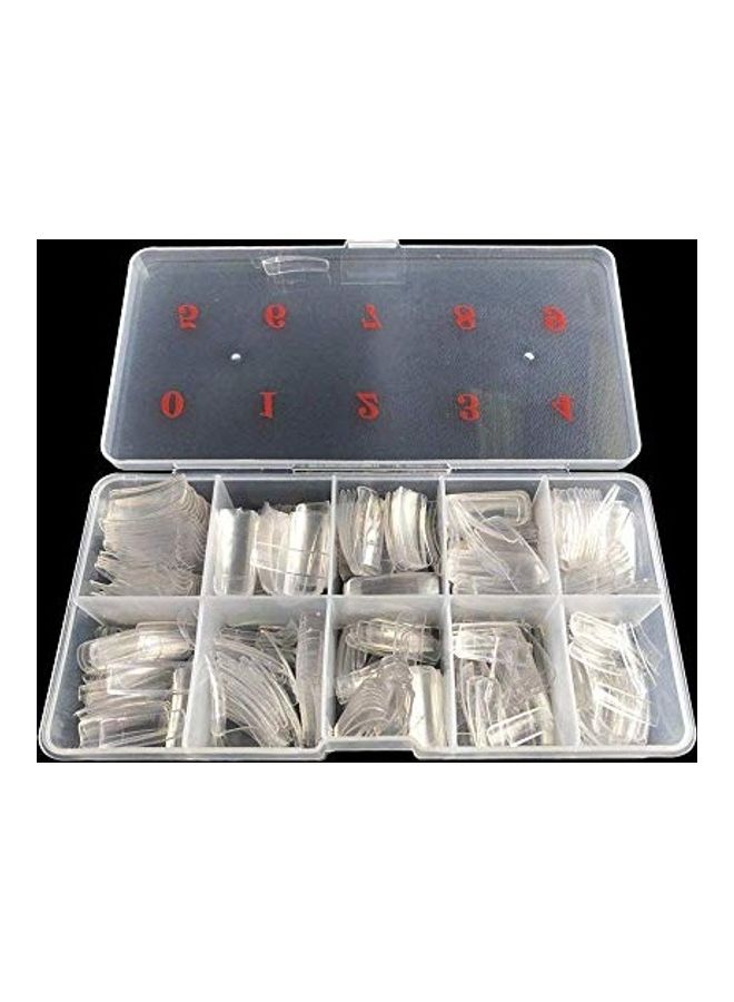 مجموعة أظافر اصطناعية لاصقة مصنوعة من الأكريليك بنمط فرنسي - مكونة من 500 قطعة شفافة - Image 5