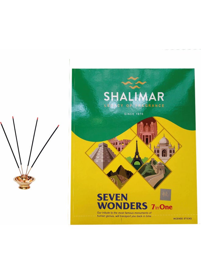شاليمار عبوة من 12 عود بخور سيفن وندرز 7 في 1 أصفر/أخضر - Image 1