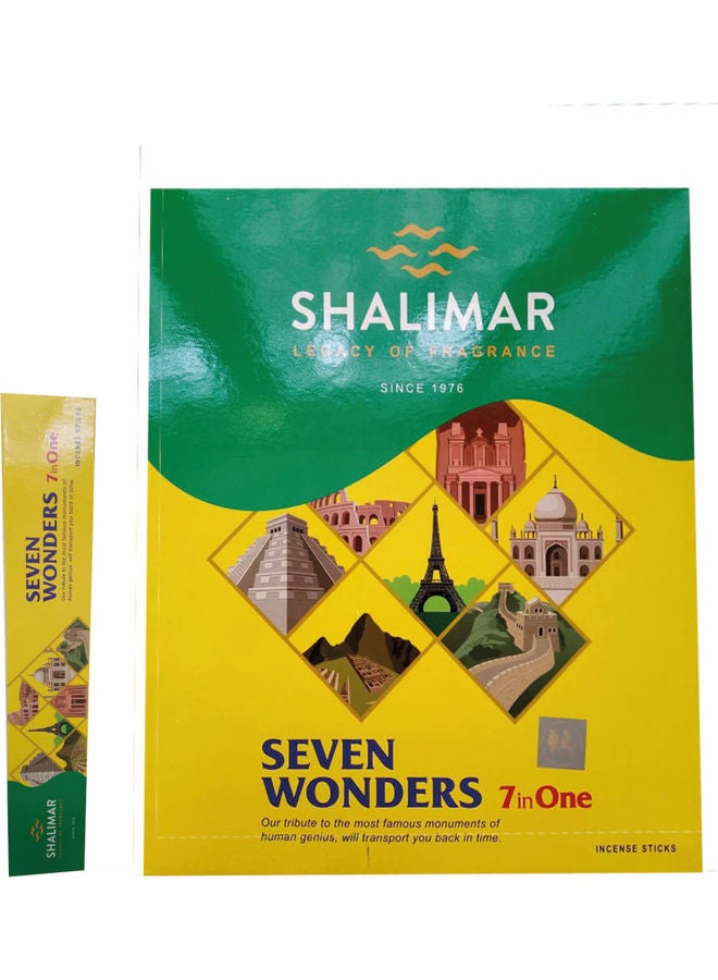 شاليمار عبوة من 12 عود بخور سيفن وندرز 7 في 1 أصفر/أخضر - Image 2