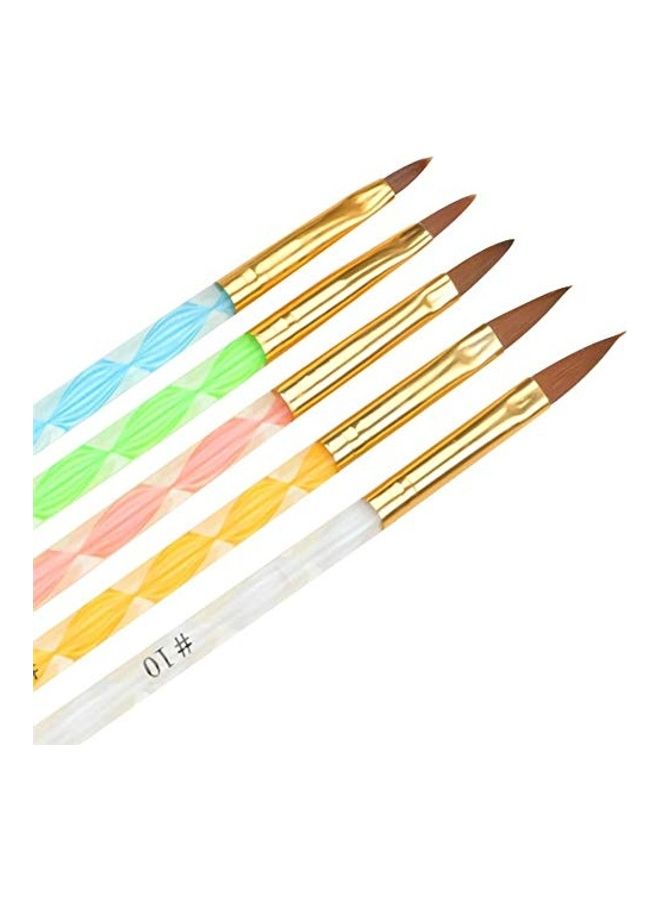 مجموعة فرش من الأكريليك لتزيين الأظافر من 5 قطع متعدد الألوان - Image 1