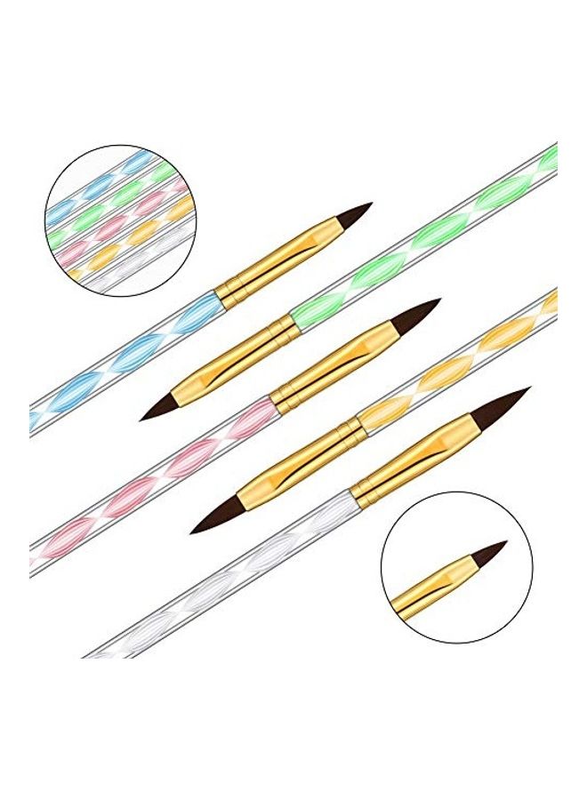 مجموعة فرش من الأكريليك لتزيين الأظافر من 5 قطع متعدد الألوان - Image 3