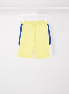 ABOF Colourblock Pattern Elastic Waistband Drawstring Shorts Yellow/Blue/White  - Image 2