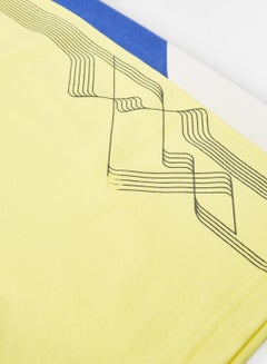 ABOF Colourblock Pattern Elastic Waistband Drawstring Shorts Yellow/Blue/White  - Image 4