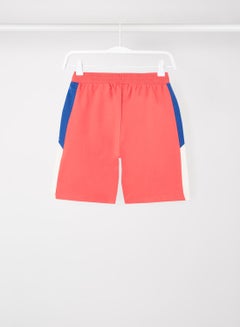 ABOF Colourblock Pattern Elastic Waistband Drawstring Shorts Pink/White/Blue  - Image 2