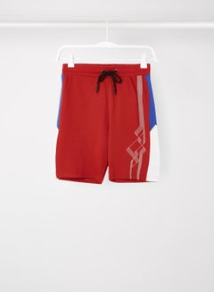 ABOF Contrast Stripe Detail Elastic Waistband Drawstring Shorts Red/Blue/White  - Image 1