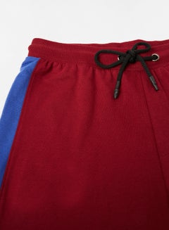ABOF Colourblock Pattern Elastic Waistband Drawstring Shorts Red/Blue/White  - Image 3