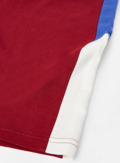 ABOF Colourblock Pattern Elastic Waistband Drawstring Shorts Red/Blue/White  - Image 4