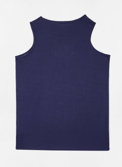 ABOF Basic Regular Fit Round Neck Atlanta 74 Printed Vest Dodger Blue  - Image 2