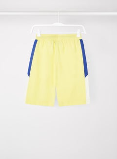 ABOF Colourblock Pattern Elastic Waistband Drawstring Shorts Yellow/Blue/White  - Image 2