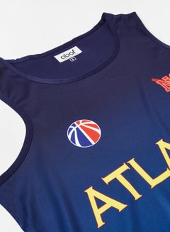 ABOF Basic Regular Fit Round Neck Atlanta 74 Printed Vest Dodger Blue  - Image 3