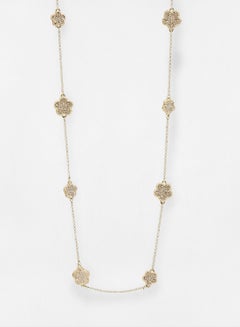 Crystal Pave Five Clover Necklace