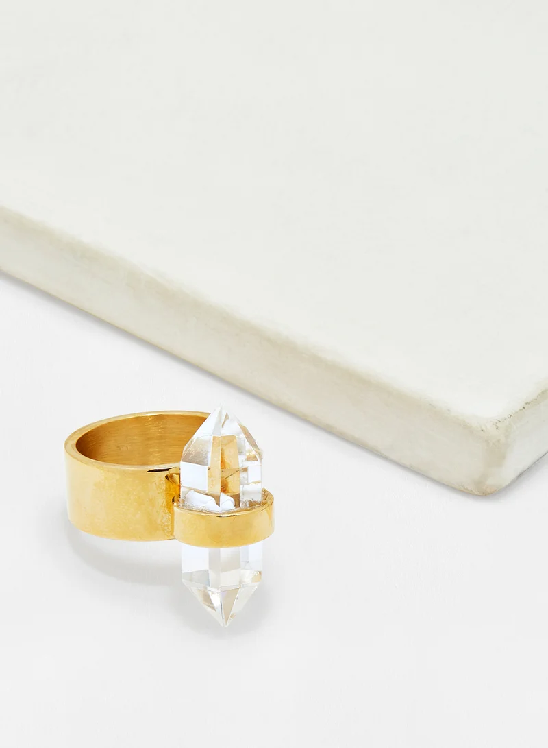 JARDIN D OLEANE Faux Crystal Ring