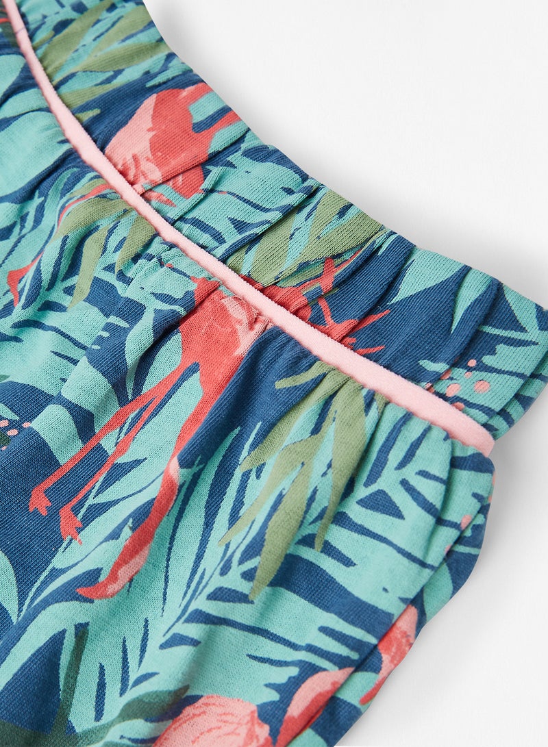 SMYK - Teen Flamingo Print Shorts Blue - Image 1