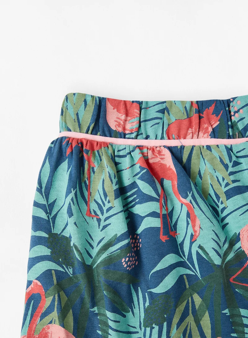 SMYK Teen Flamingo Print Shorts Blue