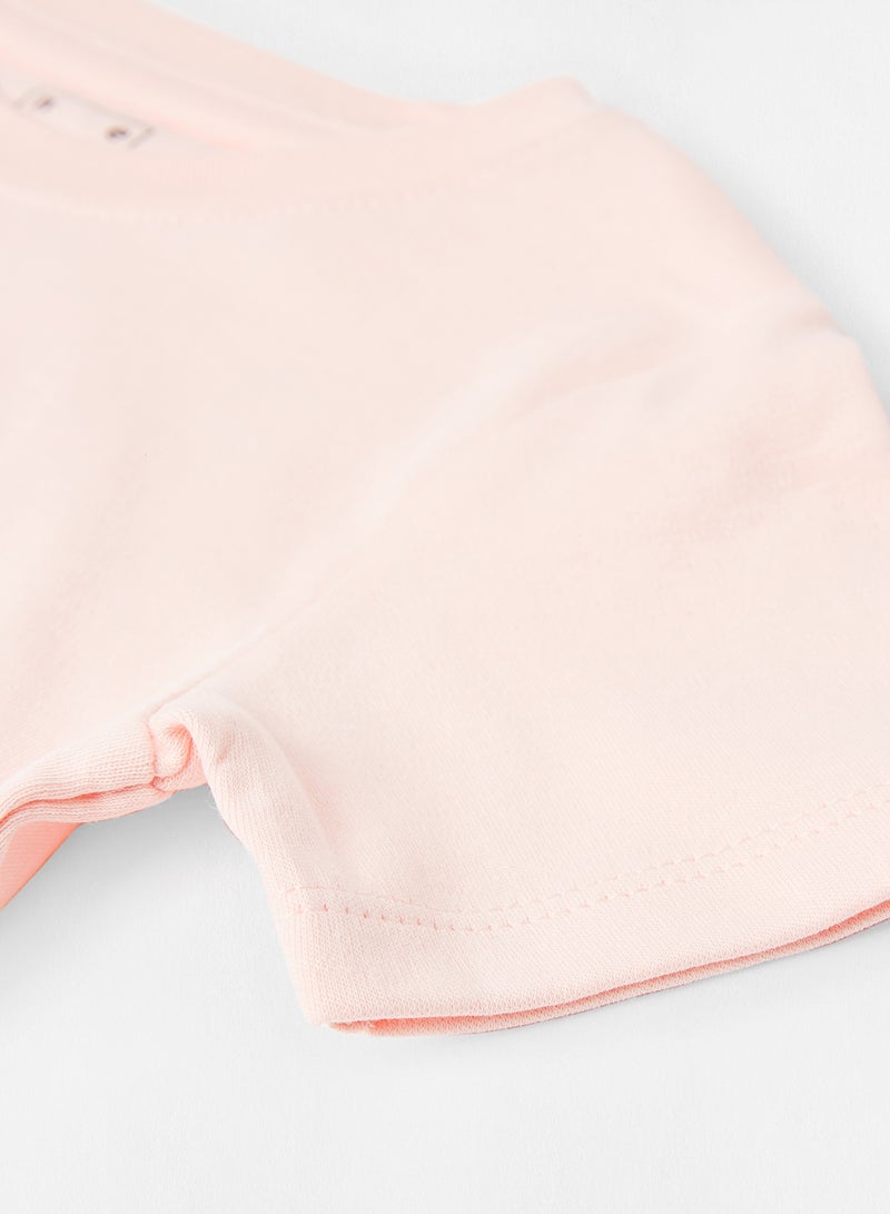 Neon Girls Crew Neck Short Sleeve T-Shirt Baby  Pink - Image 4