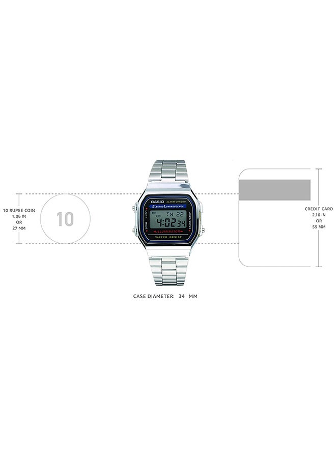 CASIO Men's Stainless Steel Digital Wrist Watch A168WA-1WDF  Silver  - Image 5
