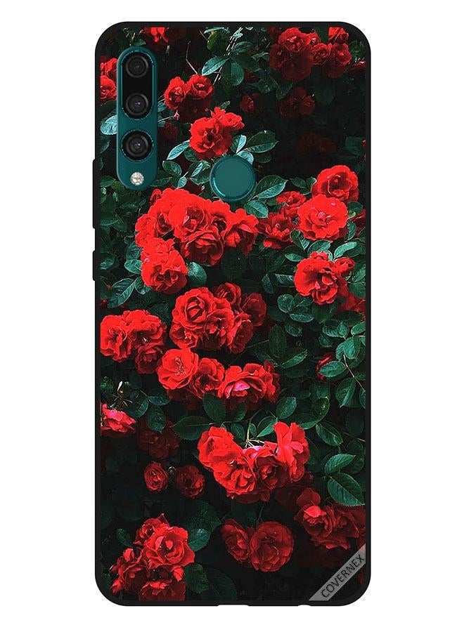 كوفرنيكس غطاء حماية واقٍ لهاتف هواوي Y9 برايم 2019 حديقة ورورد باللون الأحمر - Image 1