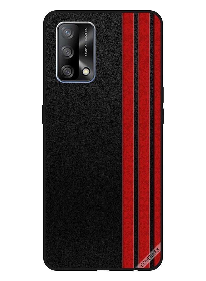 كوفرنيكس غطاء حماية واقٍ لهاتف أوبو  A74/F19 4G ثلاثة شرائط حمراء رأسية - Image 1