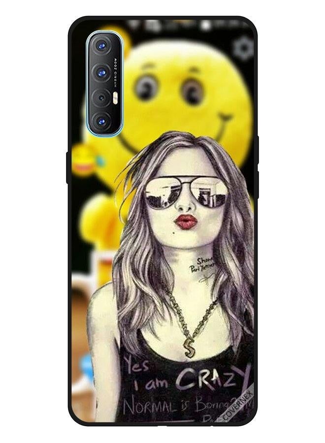 كوفرنيكس غطاء حماية واقٍ لهاتف أوبو رينو 3 برو طبعة عبارة "Yes I Am Crazy Normal Is Boring" - Image 1