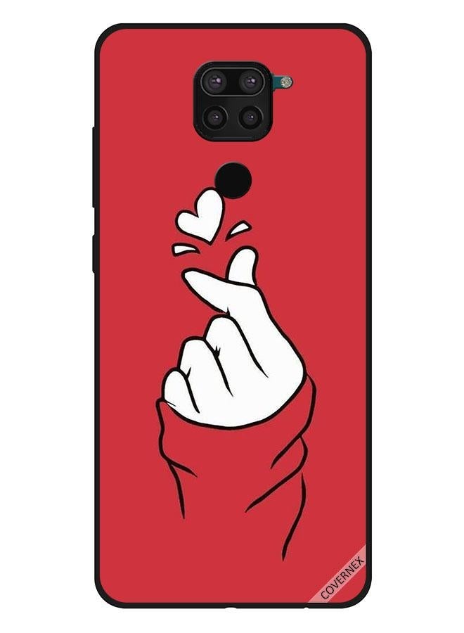 كوفرنيكس غطاء حماية واقٍ لهاتف شاومي ريدمي نوت 9 أحمر  أبيض بطبعة قلوب - Image 1
