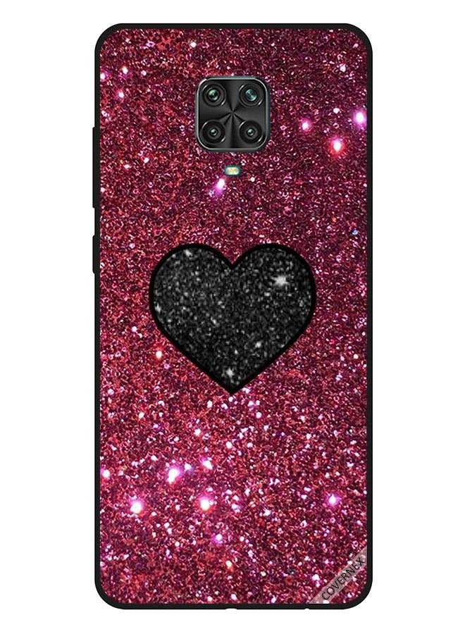 Covernex Protective Case Cover For Xiaomi Redmi Note 9S/9 Pro Black Heart In Red Glitters - Image 1