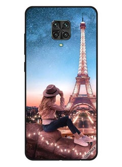 Protective Case Cover For Xiaomi Redmi Note 9S/9 Pro Brown Hat Girl And Effiel Tower