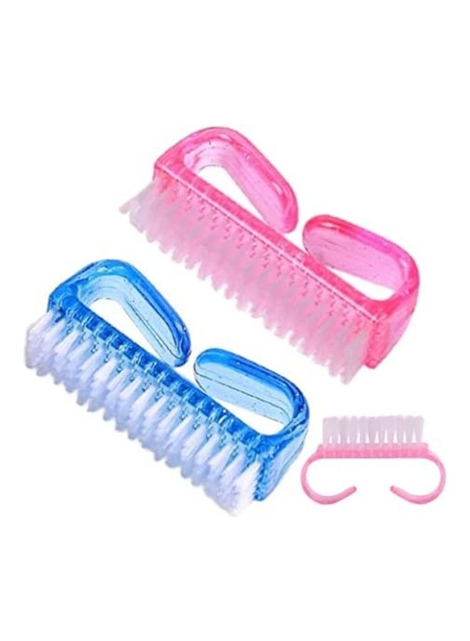 مجموعة فرش أظافر بمقبض مكونة من 3 قطع متعددة الألوان - Image 1