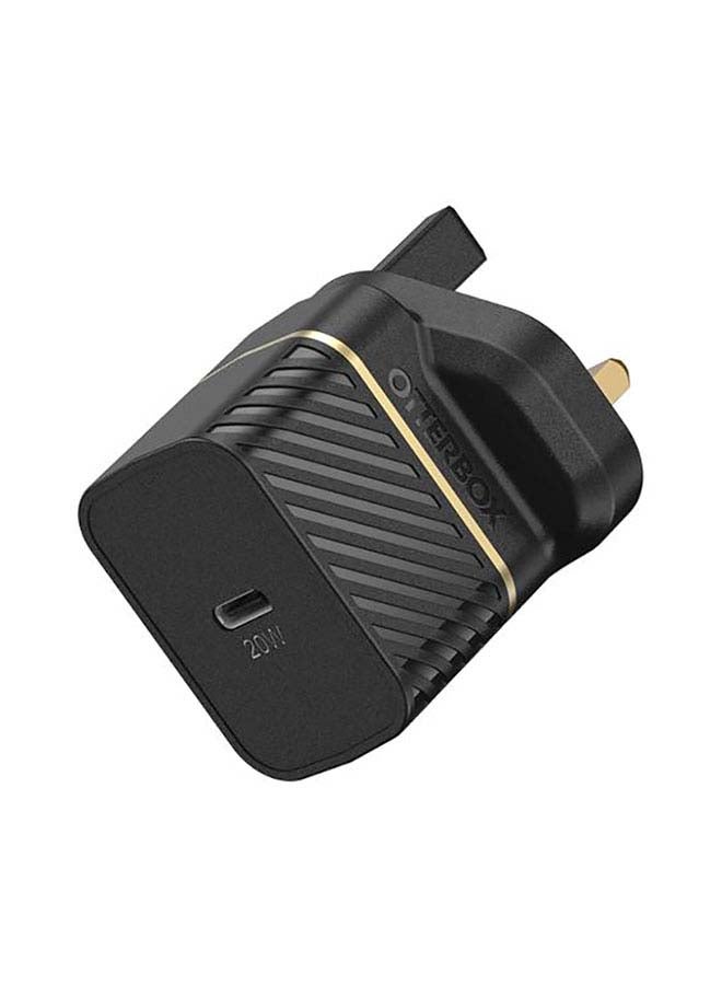 Otterbox Rugged Fast Compact Wall Charger UK Plug 20W For USB C Devices Black - Image 1