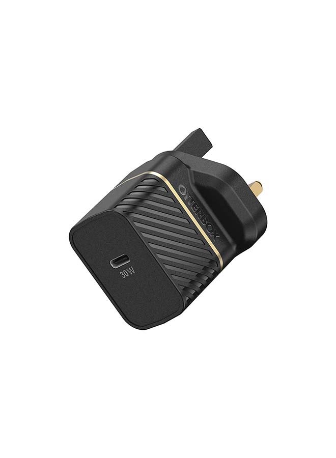 Otterbox Rugged Fast Compact Wall Charger UK Plug 30W For USB C Devices Black - Image 1