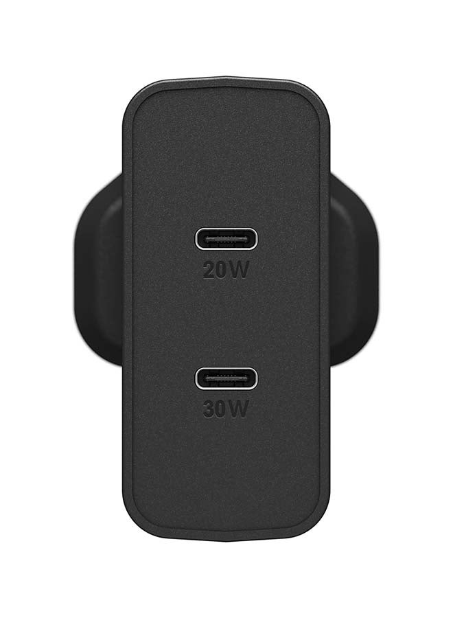 Otterbox 2-USB-C Port Compact Wall Charger 50W Black - Image 2