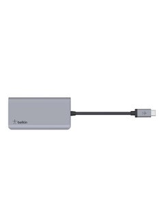 belkin 4 In 1 USB C MultiPort Adapter With 4K HDMI 100W Power Delivery Pass Through ChargIng 2 USB A Ports   Compatible With MacBook Pro MacBook Air iPad XPS And More Gray Gray  - Image 2