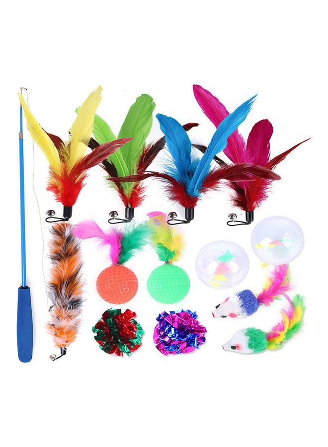 Deo King 14-Piece Funny Cat Sticks And Pet  Toys Multicolour - Image 1