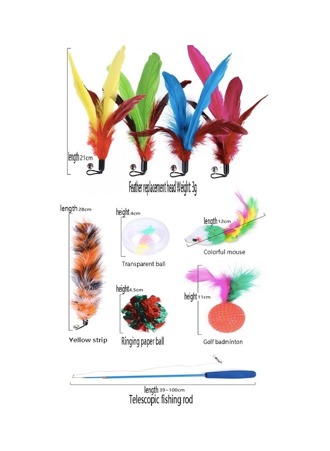 Deo King 14-Piece Funny Cat Sticks And Pet  Toys Multicolour - Image 2