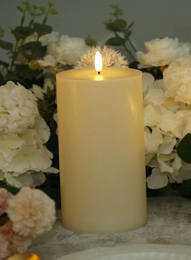 ebb & flow Unscented Wax Pillar Set Unique Luxury Quality Product For The Perfect Stylish Home Candle04 Ivory