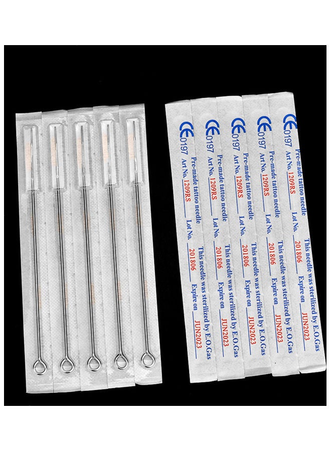 Generic 50-Piece 9RS Disposable Sterilized Permanent Needles for Tattoo Machine Gun Silver  - Image 4